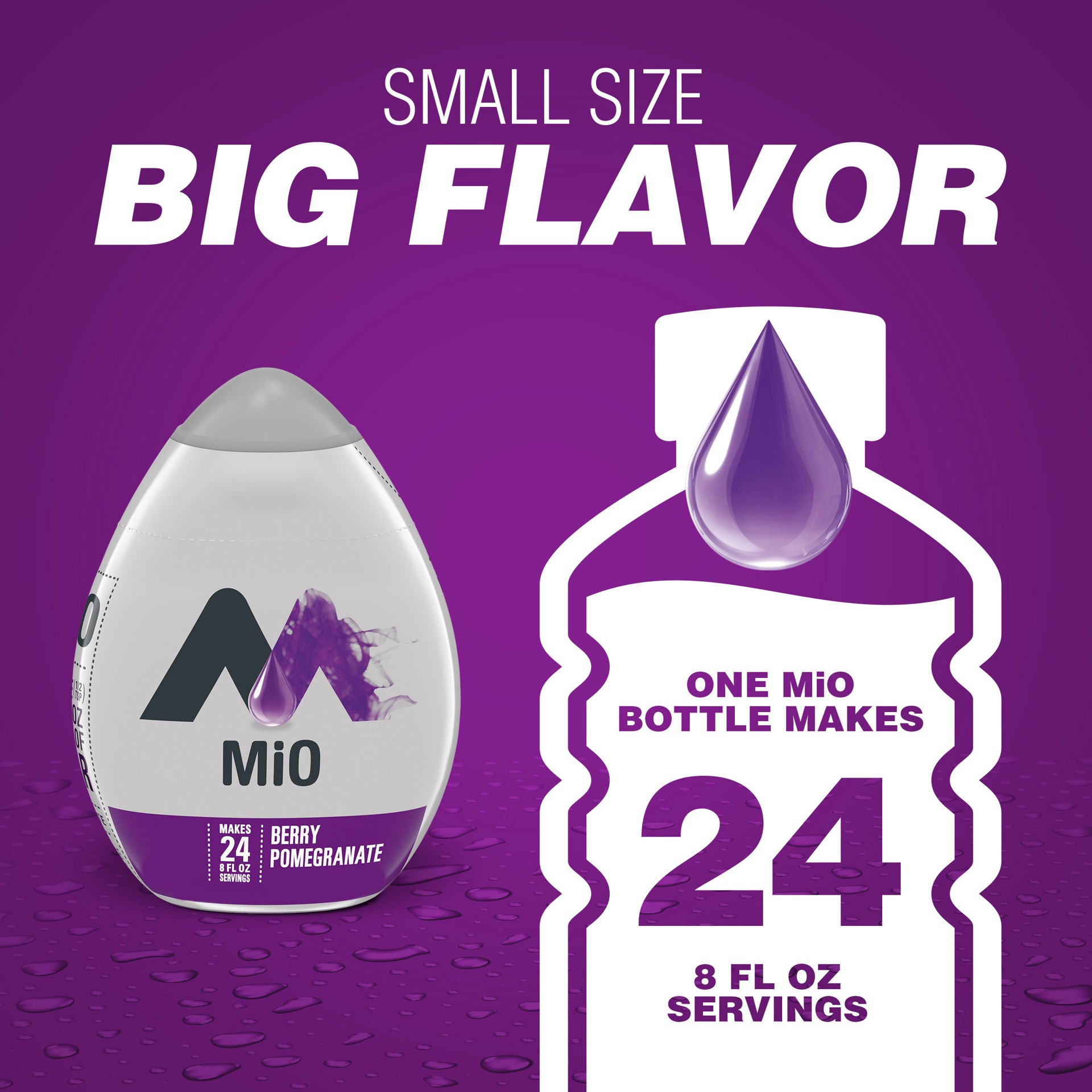 slide 3 of 5, mio Berry Pomegranate Flavored with other natural flavor Liquid Water Enhancer, 1.62 fl oz Bottle, 1.62 fl oz