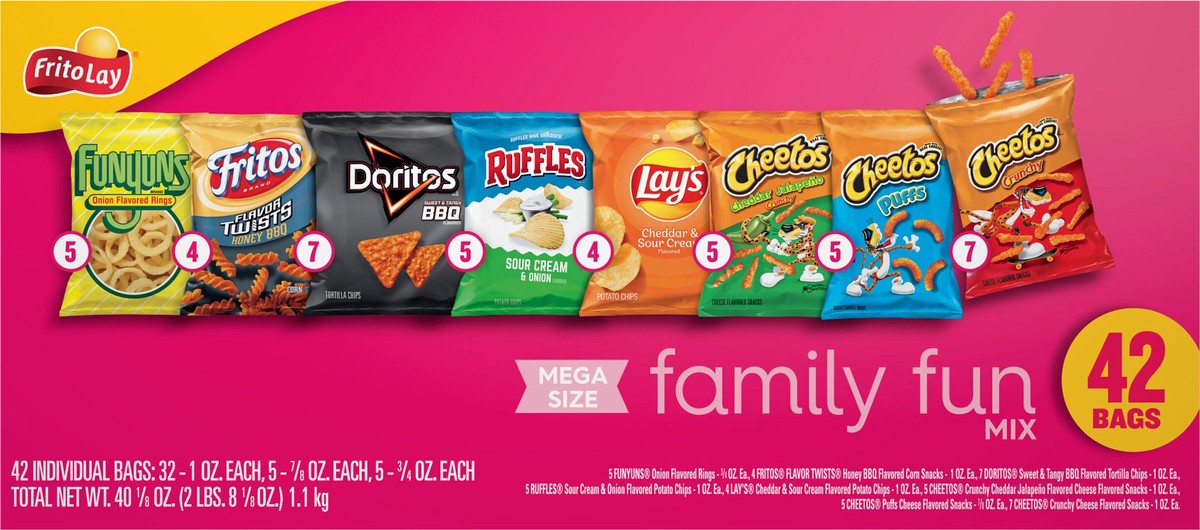 slide 9 of 13, Frito-Lay Snacks Variety Packs Fun Mix 40.125 Oz, 42 Count, 42 ct
