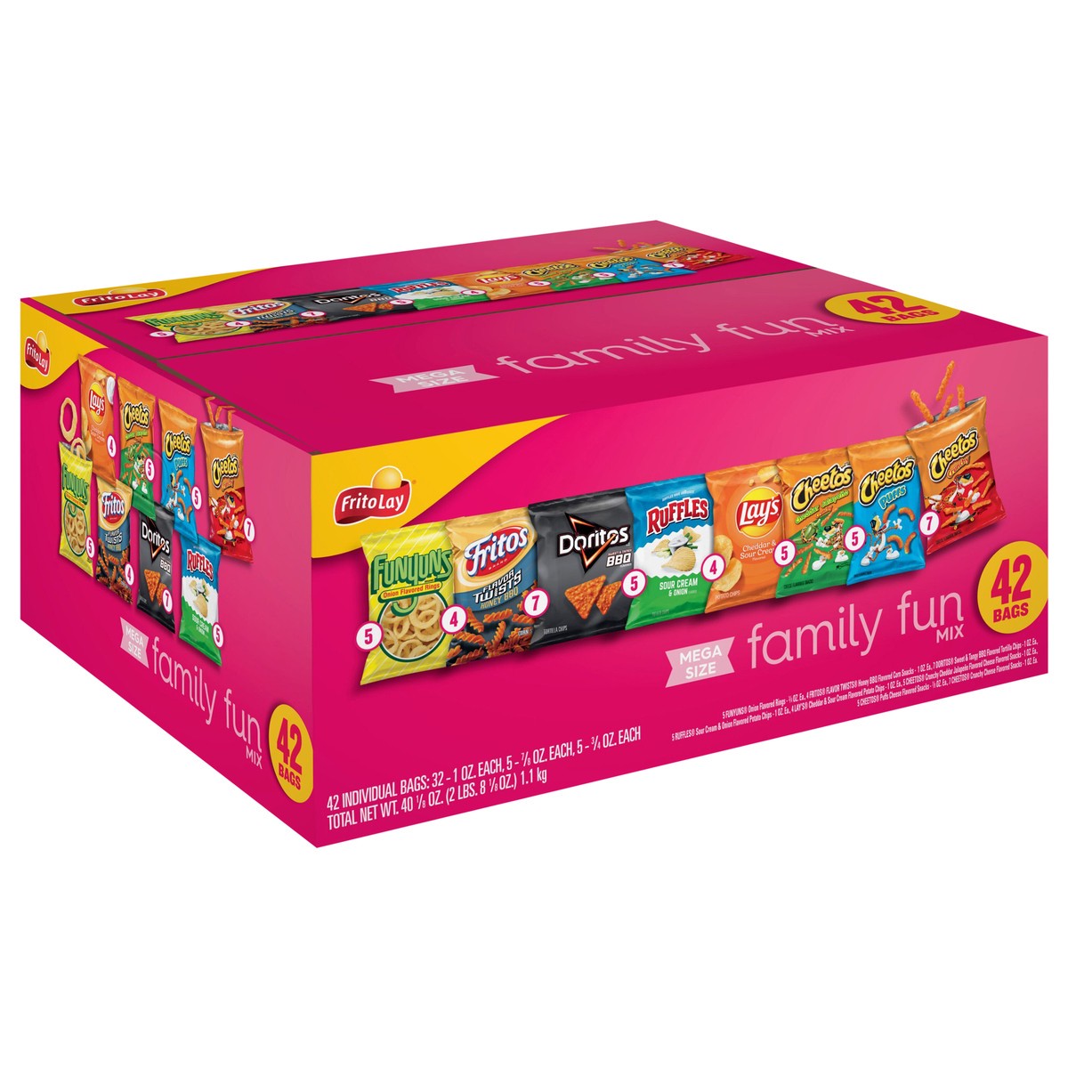 slide 4 of 13, Frito-Lay Snacks Variety Packs Fun Mix 40.125 Oz, 42 Count, 42 ct