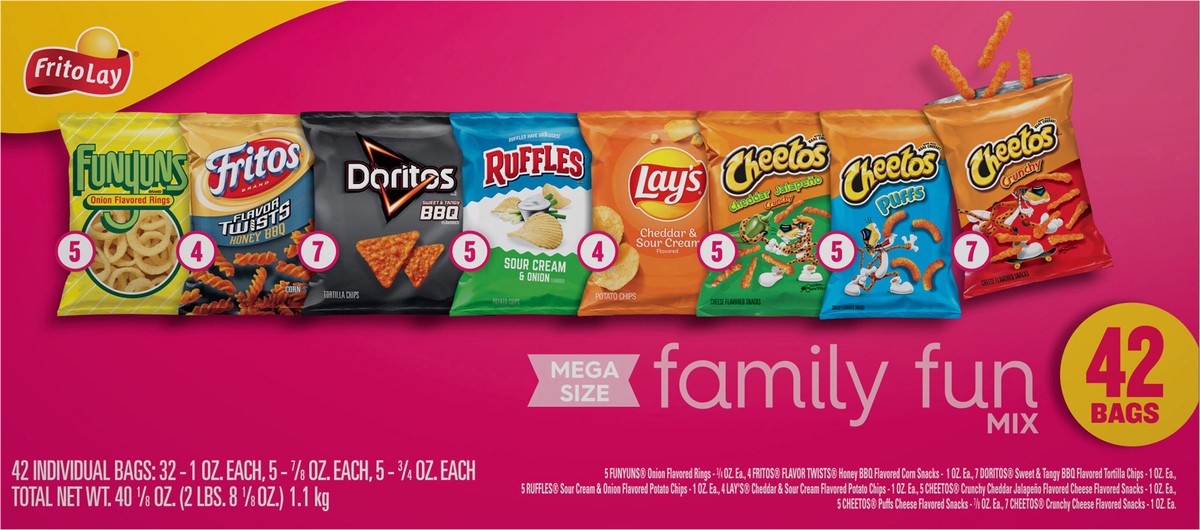 slide 10 of 13, Frito-Lay Snacks Variety Packs Fun Mix 40.125 Oz, 42 Count, 42 ct