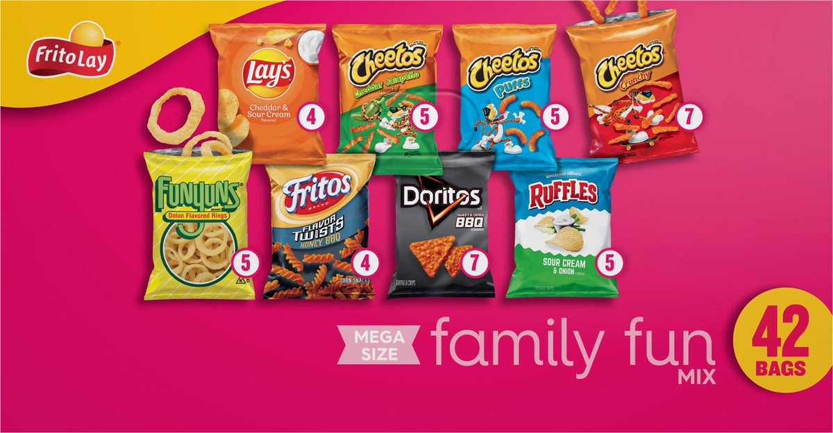 slide 8 of 13, Frito-Lay Snacks Variety Packs Fun Mix 40.125 Oz, 42 Count, 42 ct