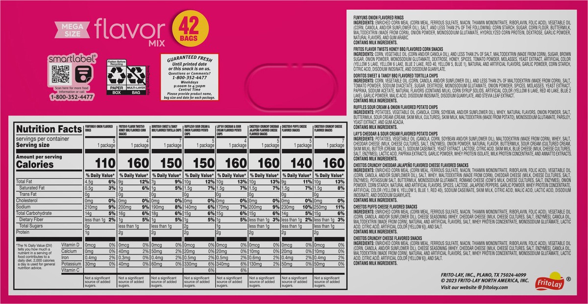 slide 2 of 13, Frito-Lay Snacks Variety Packs Fun Mix 40.125 Oz, 42 Count, 42 ct