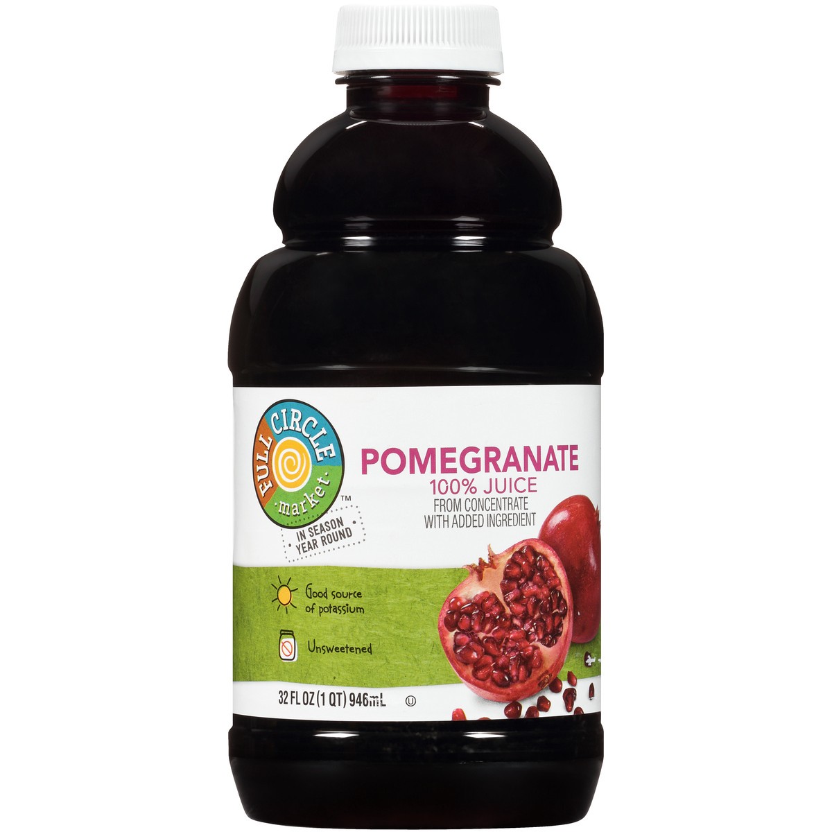 slide 1 of 9, Full Circle Market Pomegranate 100% Juice 32 fl oz, 32 fl oz