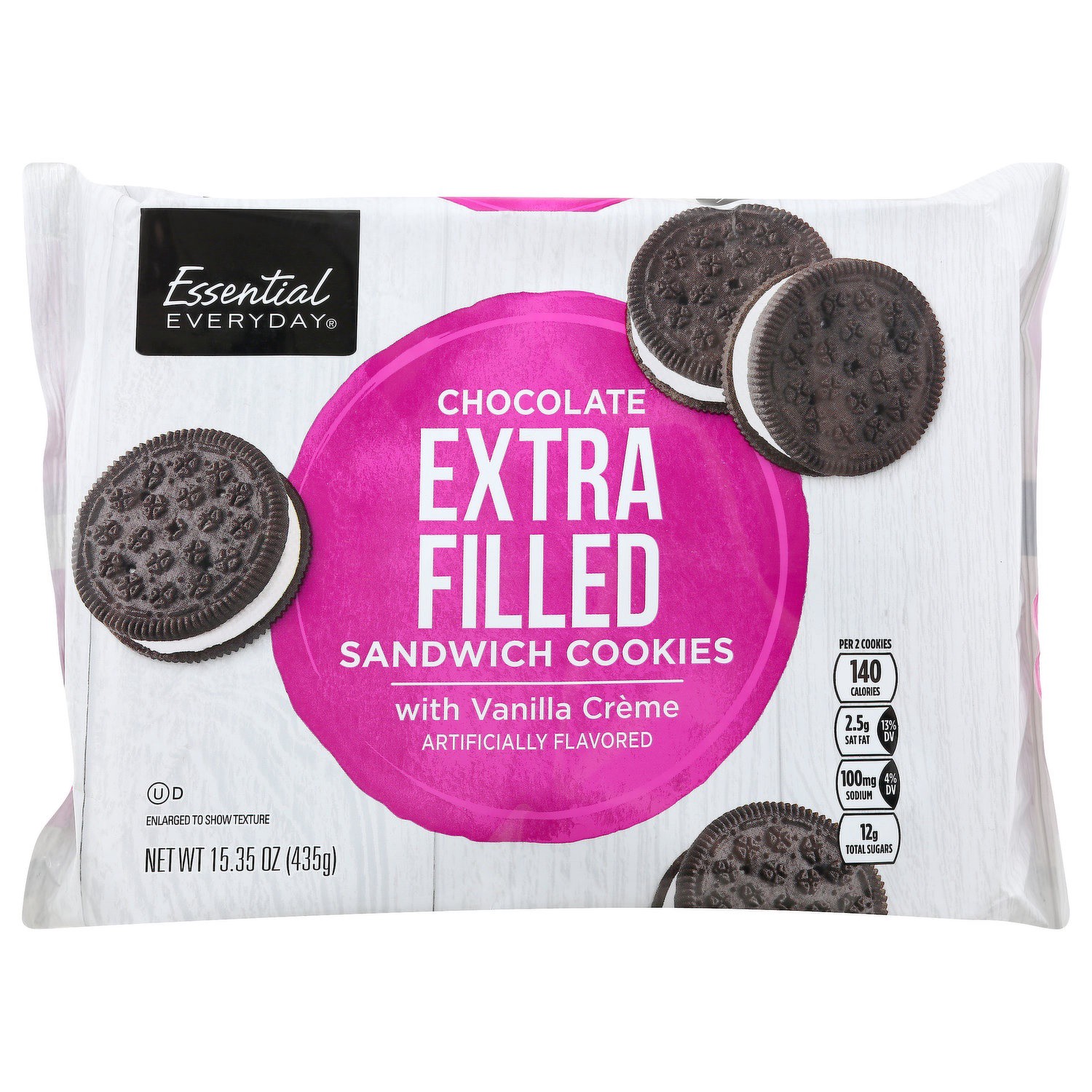 slide 1 of 1, Essential Everyday Chocolate Cookies Sandwich, 15.35 oz