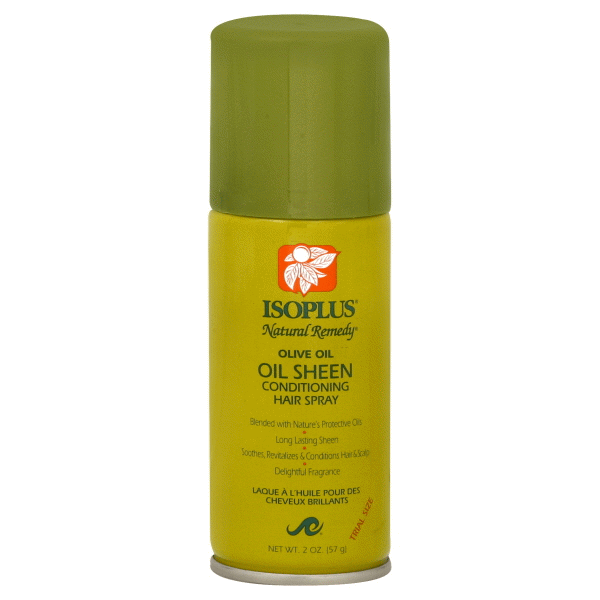 slide 1 of 1, Isoplus Oil Sheen Conditioning Hair Spray, Olive Oil, 2 oz
