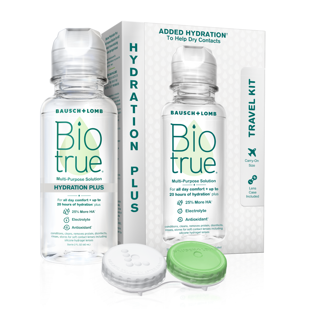 slide 2 of 3, Biotrue® Hydration Plus Multi-Purpose Solution, 2 fl oz