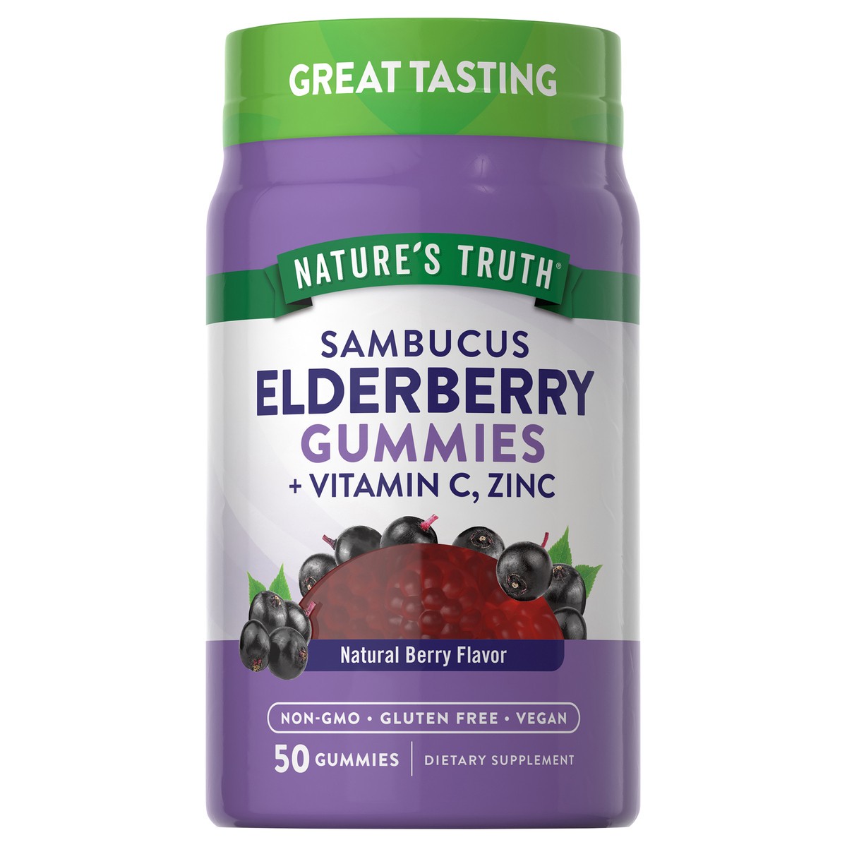slide 1 of 1, Nature's Truth Elderberry plus Vitamin C and Zinc Gummies, 50 ct