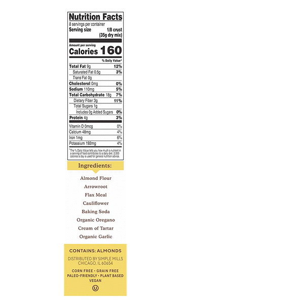 slide 3 of 13, Simple Mills Almond Flour Pizza Dough Baking Mix 9.8 oz, 9.8 oz