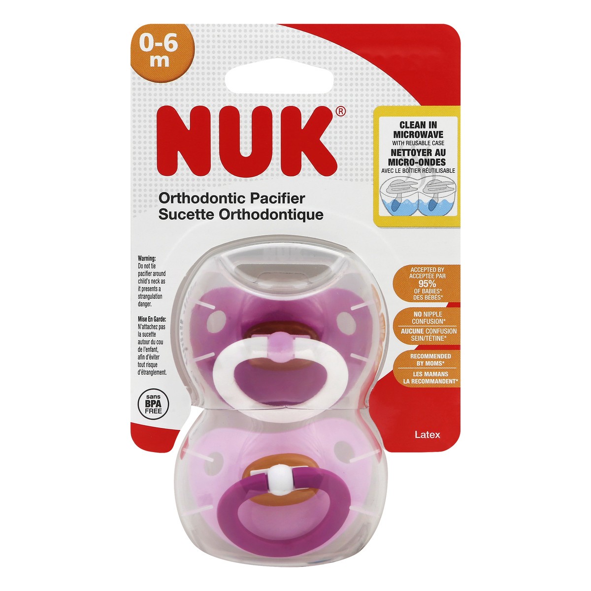 slide 5 of 9, NUK 0-6 Months Orthodontic Latex Pacifier 2 ea, 2 ct