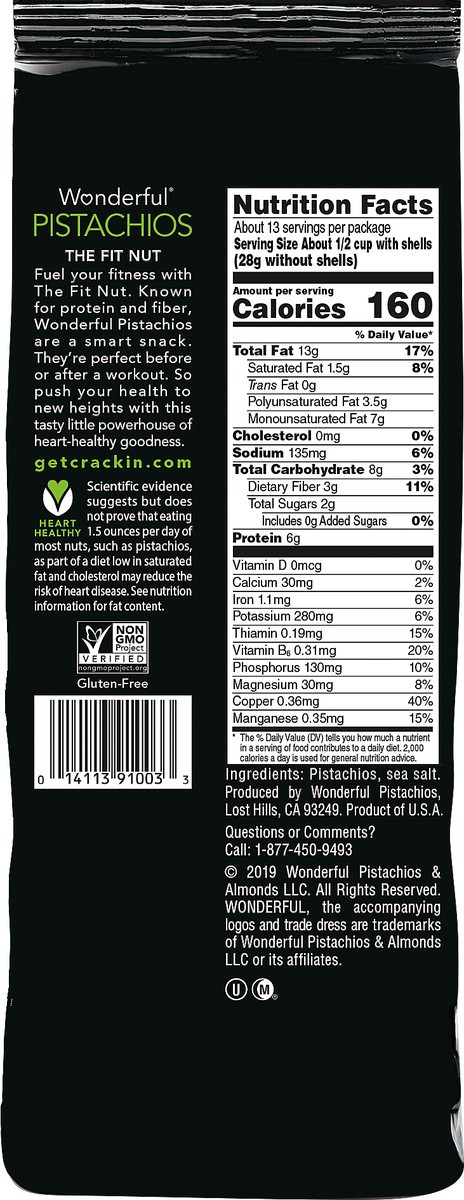 slide 5 of 6, Wonderful Pistachios, In Shell Roasted & Salted Nuts, 24 Ounce Bag, 24 oz
