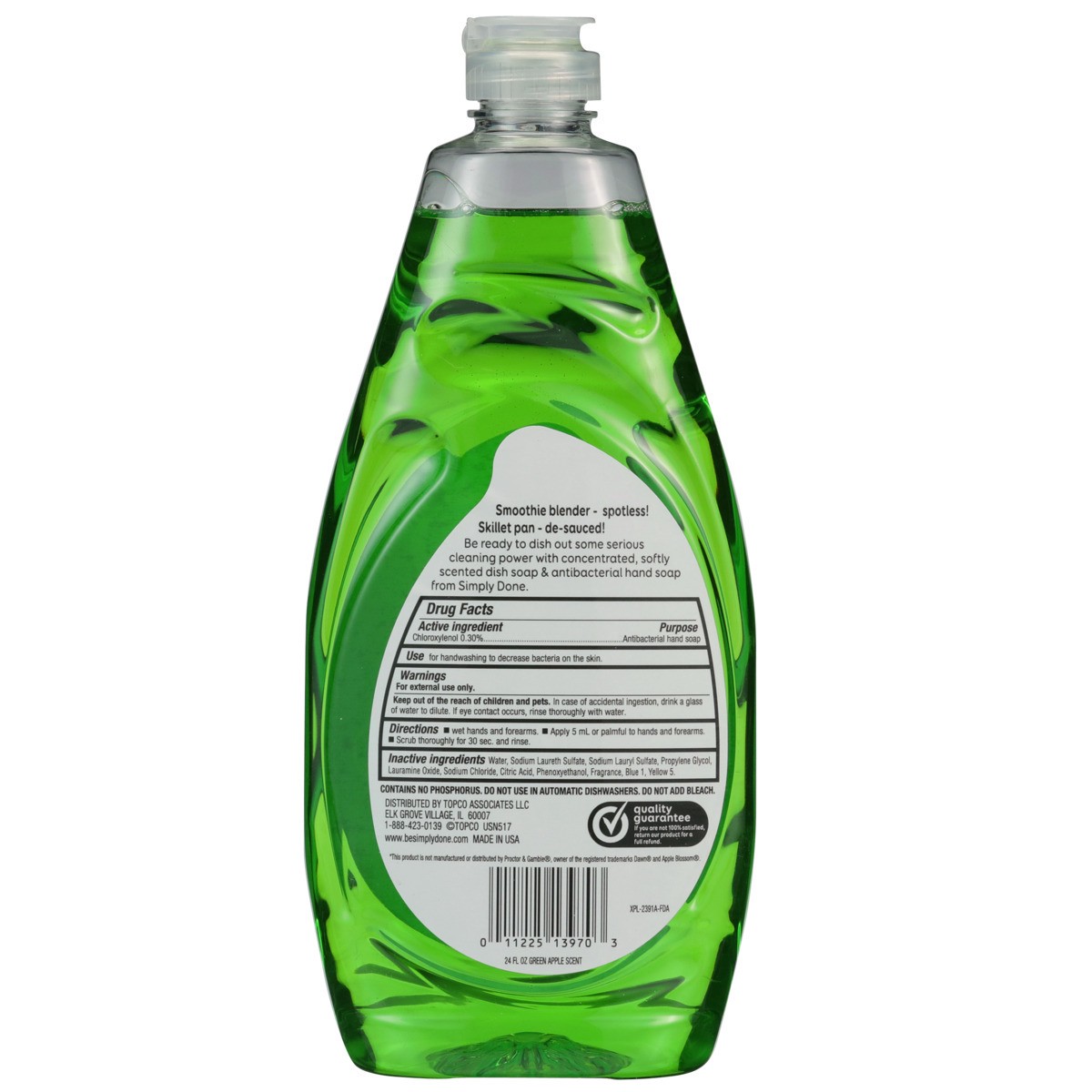 slide 2 of 11, Simply Done Dish & Antibacterial Hand Soap, Green Apple, 24 fl oz