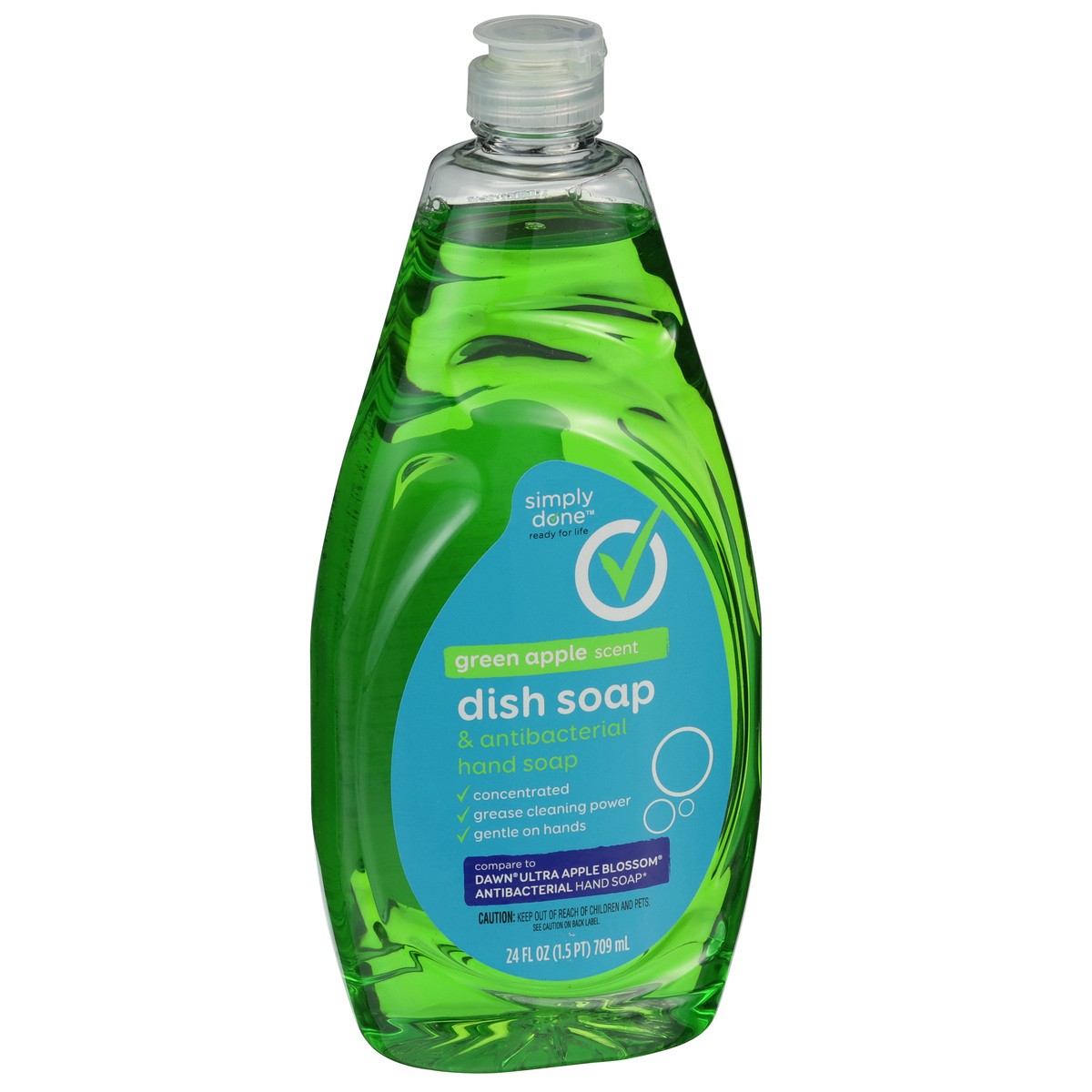 slide 6 of 11, Simply Done Dish & Antibacterial Hand Soap, Green Apple, 24 fl oz