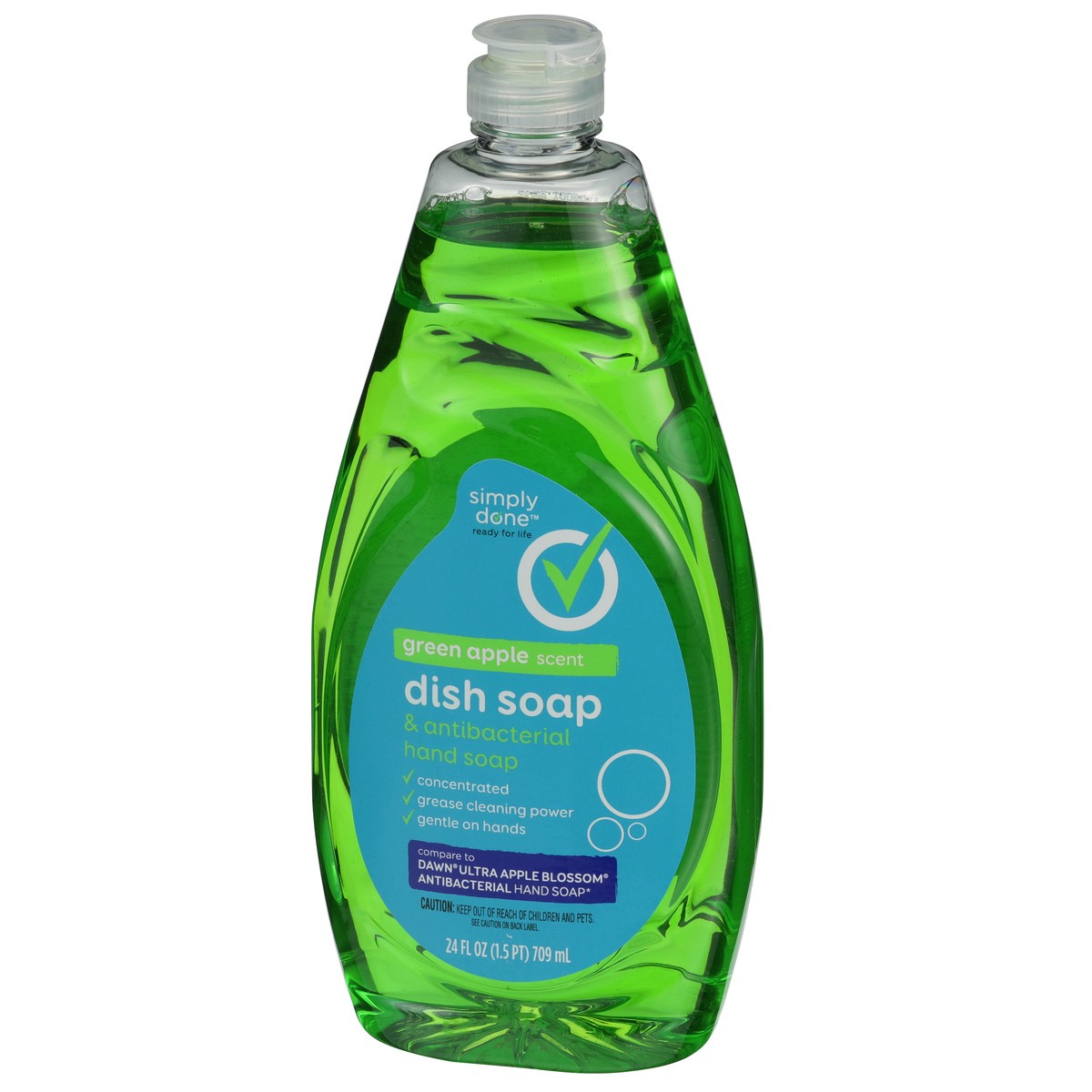 slide 8 of 11, Simply Done Dish & Antibacterial Hand Soap, Green Apple, 24 fl oz