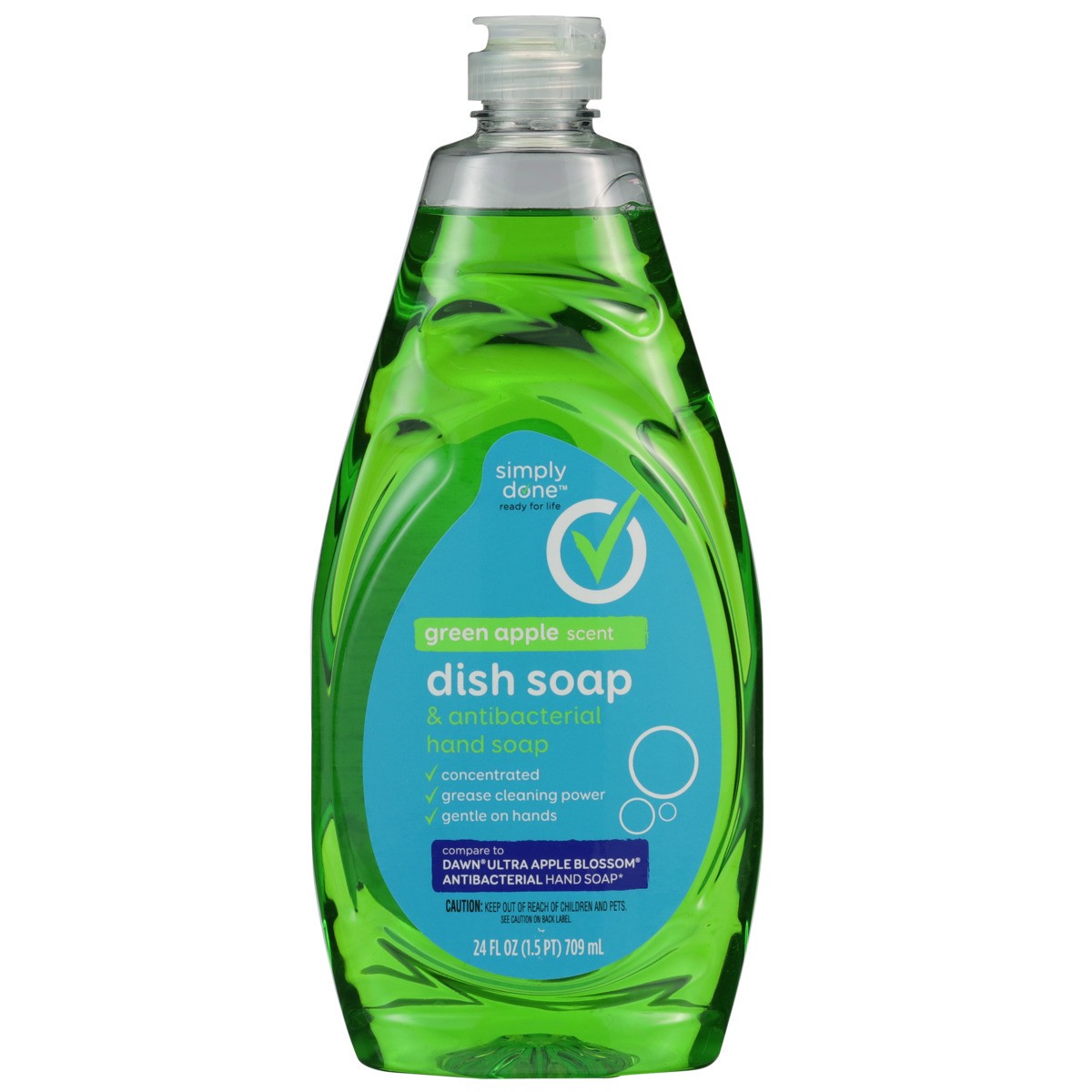 slide 10 of 11, Simply Done Dish & Antibacterial Hand Soap, Green Apple, 24 fl oz