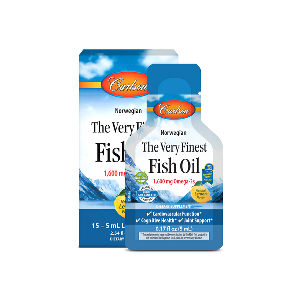 slide 1 of 1, Carlson Labs Fish Oil Omega-3 Lemon, 15 ct