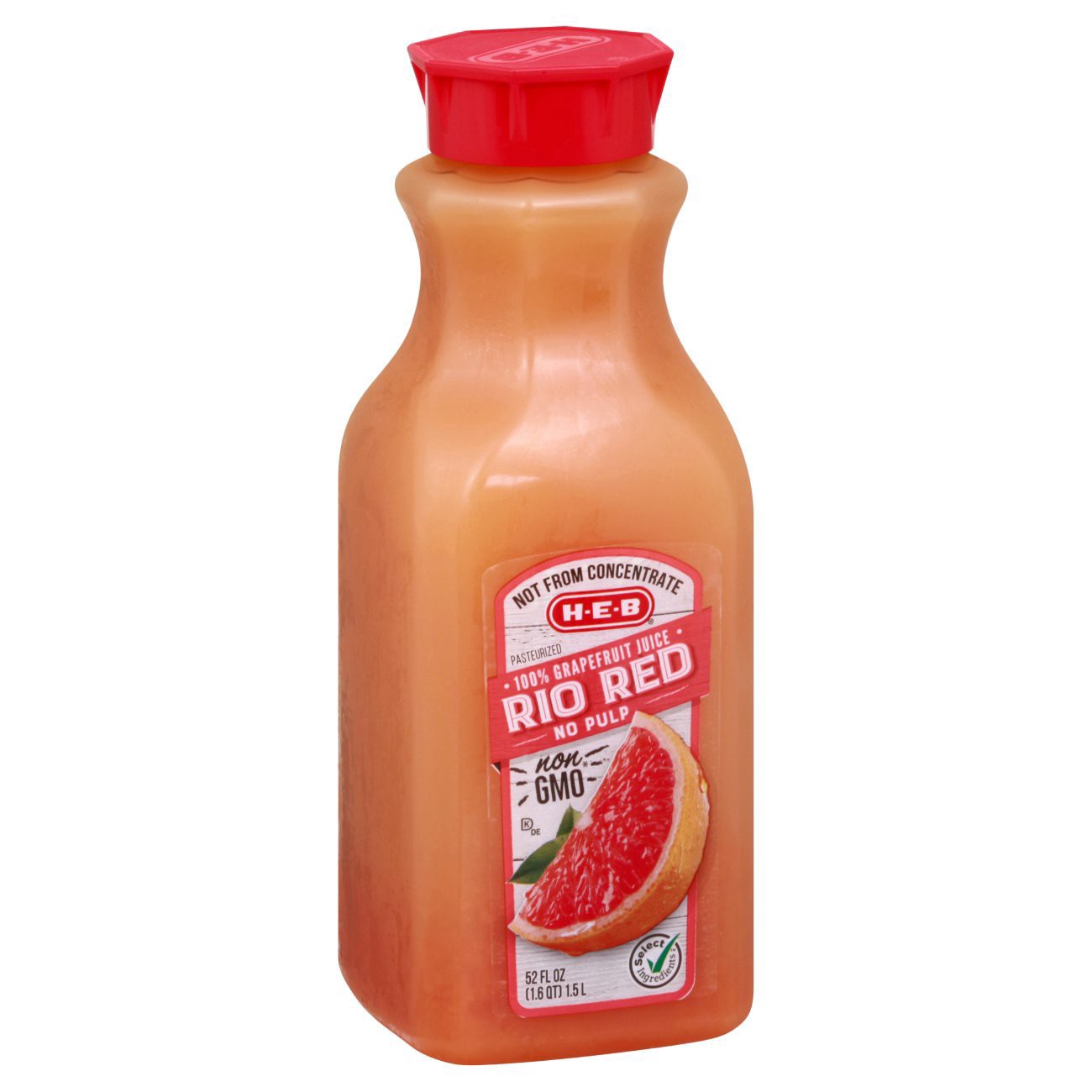 slide 1 of 1, H-E-B Select Ingredients No Pulp Rio Red Grapefruit Juice - 52 oz, 52 oz