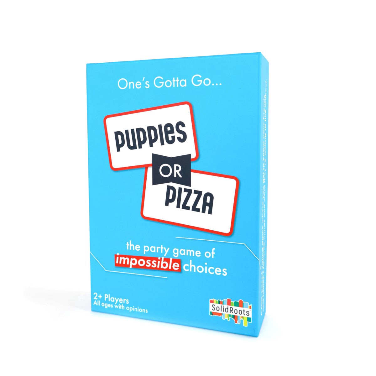 slide 1 of 25, Puppies or Pizza? The Card Game of Impossible Choices | Family Games, Adult Games, Travel Games, Camping Games | Party Games for Adults & Kids Ages 8+, 1 ct