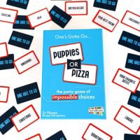 slide 8 of 25, Puppies or Pizza? The Card Game of Impossible Choices | Family Games, Adult Games, Travel Games, Camping Games | Party Games for Adults & Kids Ages 8+, 1 ct
