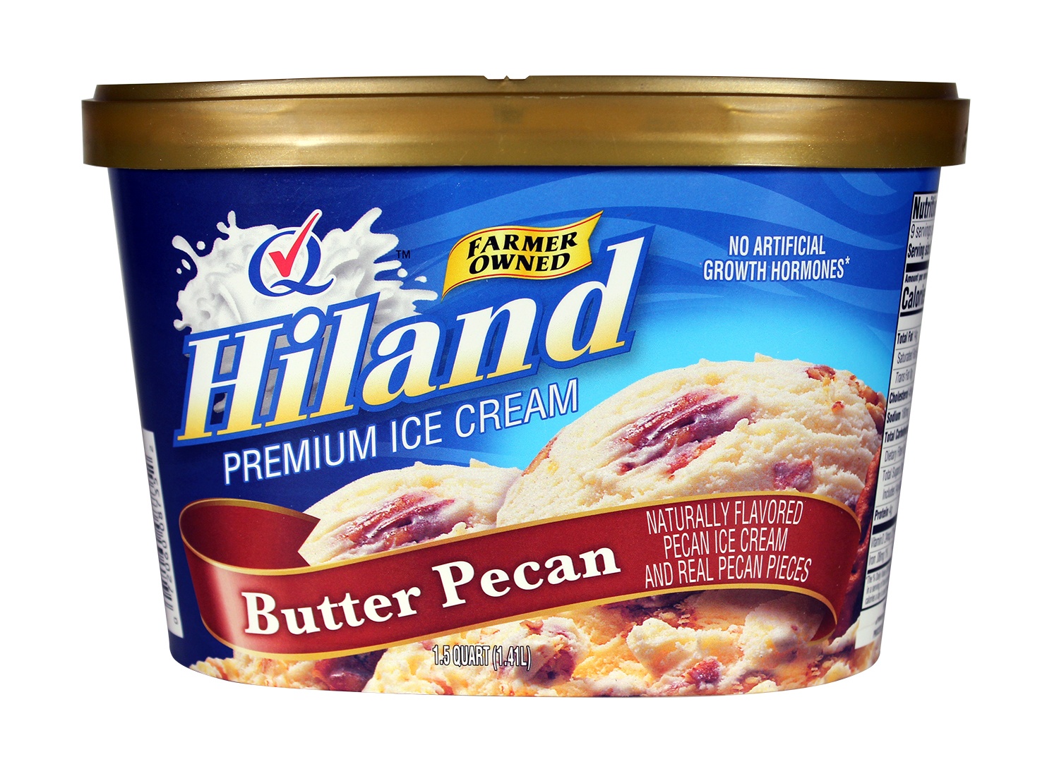 slide 1 of 1, Hiland Dairy Premium Butter Pecan Ice Cream, 48 fl oz
