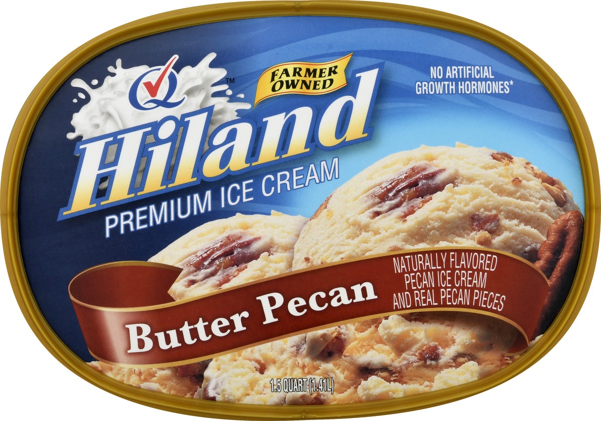 slide 2 of 13, Hiland Dairy Premium Butter Pecan Ice Cream 1.5 qt, 1.5 qt