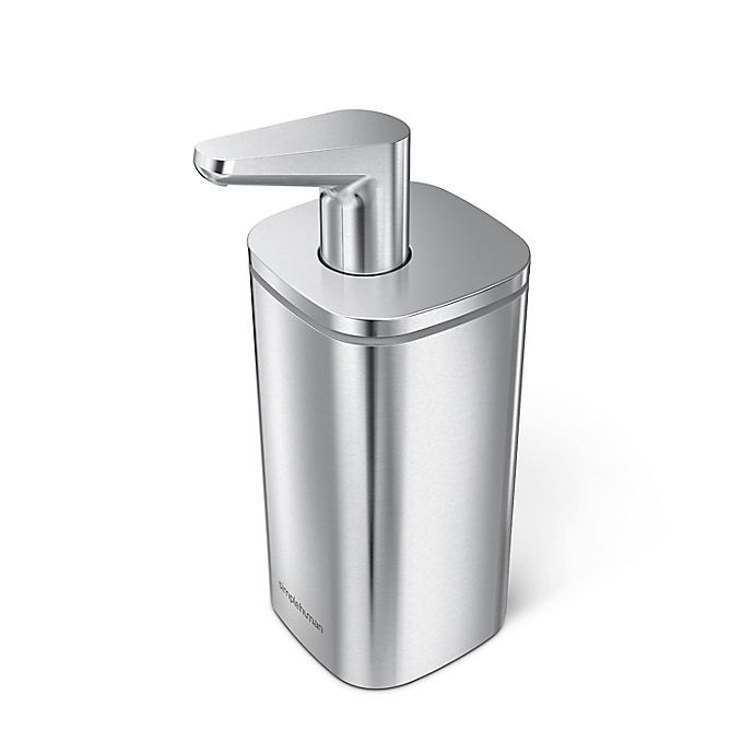 slide 2 of 6, simplehuman Brushed Pulse Soap Dispenser - Brushed Grey, 1 ct
