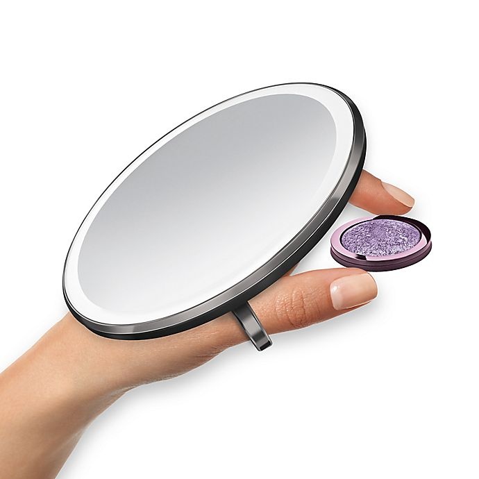 slide 5 of 6, simplehuman 3x Compact Sensor Mirror - Black, 1 ct