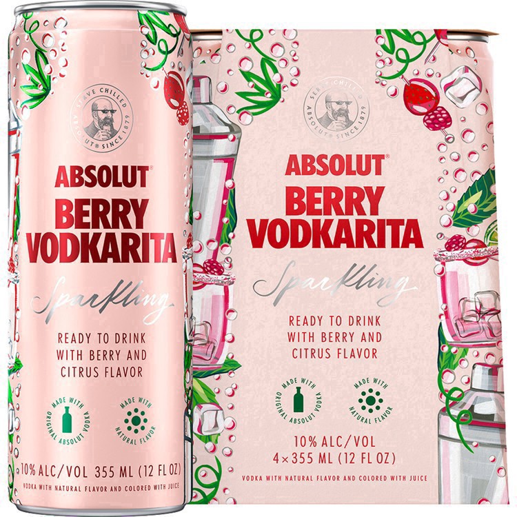 slide 7 of 17, Absolut Berry Vodkarita, 4 ct; 12 fl oz