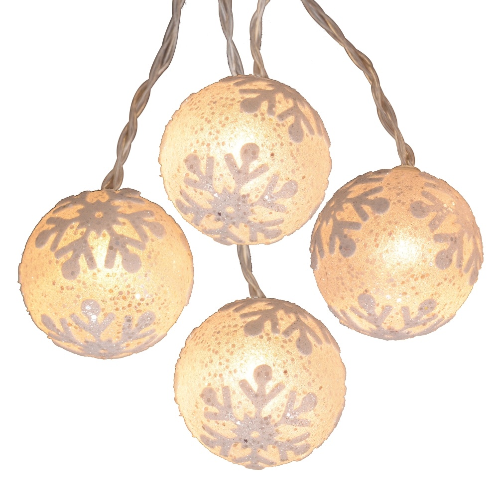 slide 1 of 1, Holiday Home Led Snowflake Ball Lights 10 Count, 1 ct