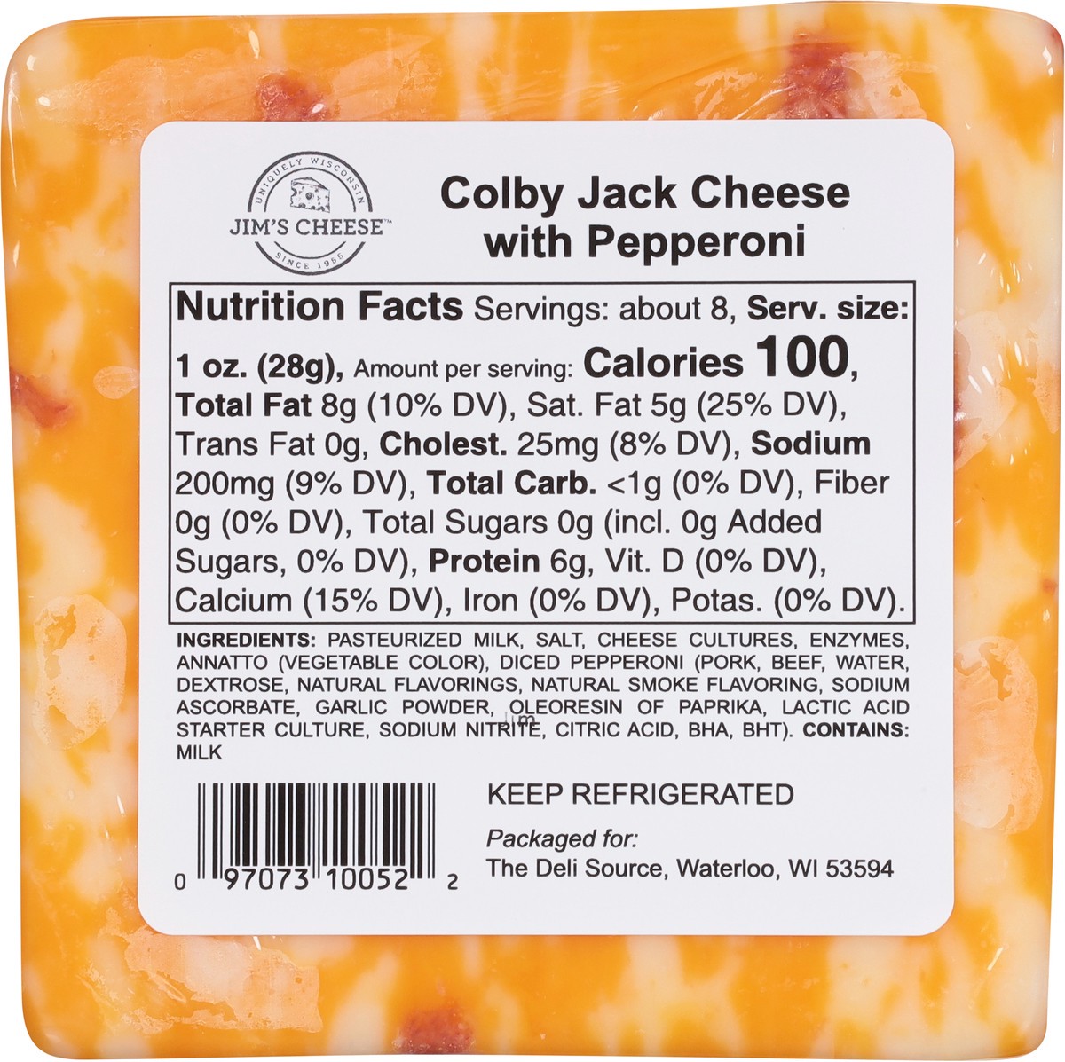 slide 5 of 9, Jim's Cheese Colby Jack Cheese with Pepperoni 7.5 oz, 7.5 oz