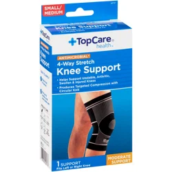 TopCare Antimicrobial 4-Way Stretch Moderate Knee Support, Small/Medium