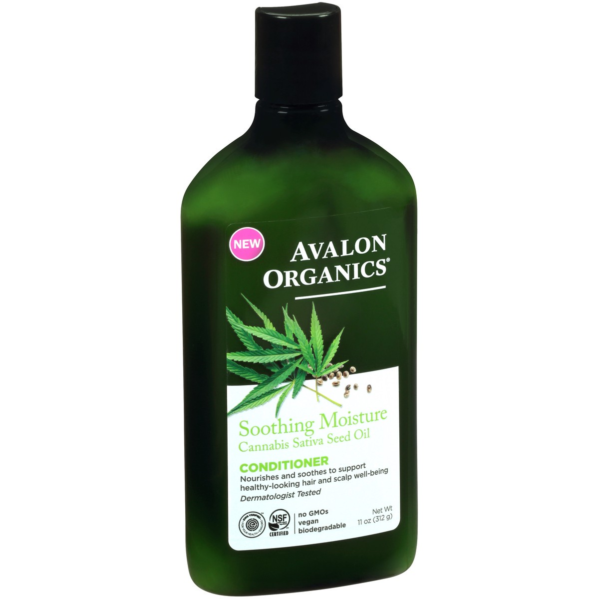 slide 2 of 8, Avalon Organics Soothing Moisture Cannabis Sativa Seed Oil Conditioner 11 oz. Bottle, 11 oz