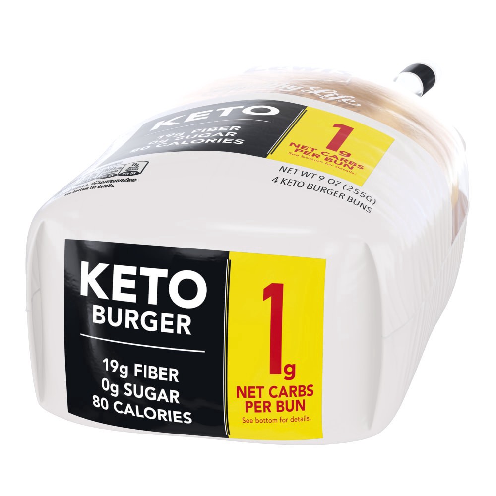 slide 2 of 3, Hlthy Life Keto Hamburger Buns, 4 ct