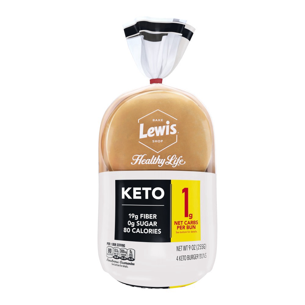 slide 3 of 3, Hlthy Life Keto Hamburger Buns, 4 ct