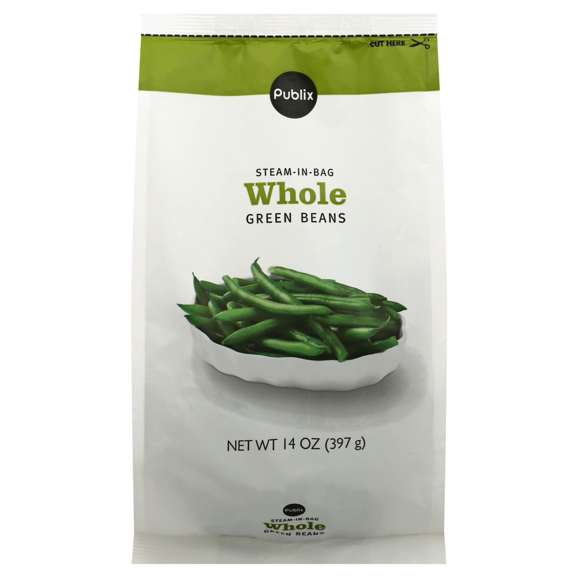 slide 1 of 1, Publix Steam-In-Bag Whole Green Beans, 14 oz