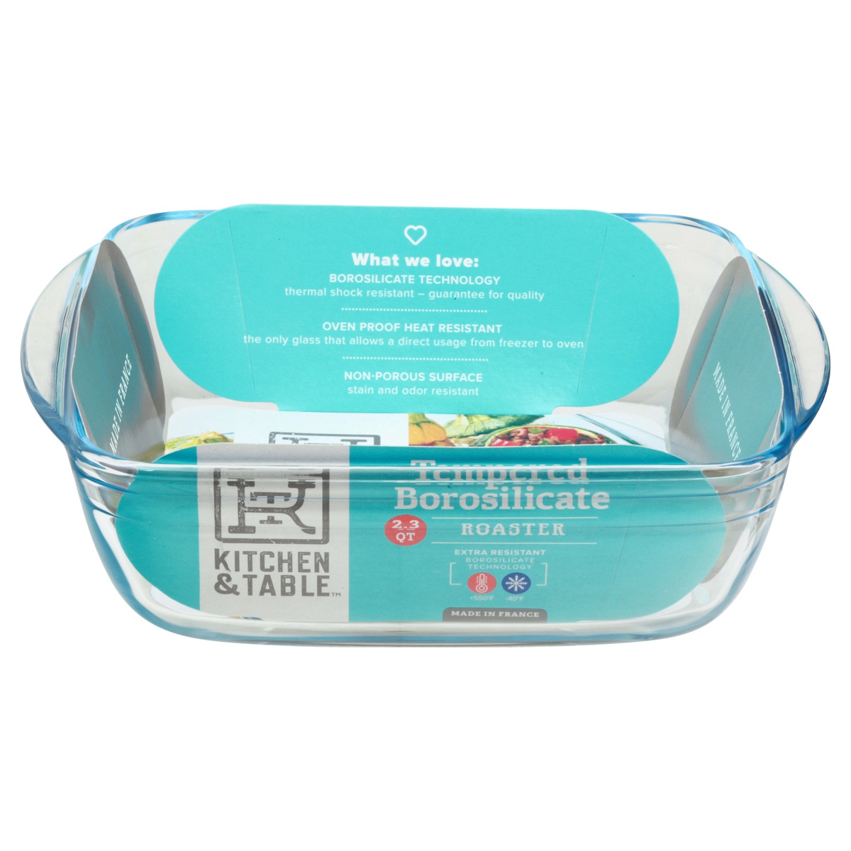 slide 1 of 1, Kitchen & Table Borosilicate Square Baker, 2.3 qt