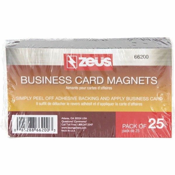 slide 4 of 6, Baumgarten's Baumgartens® Business Card Magnets, 2"" x 3 1/2"", Black, Pack Of 25, 25 ct