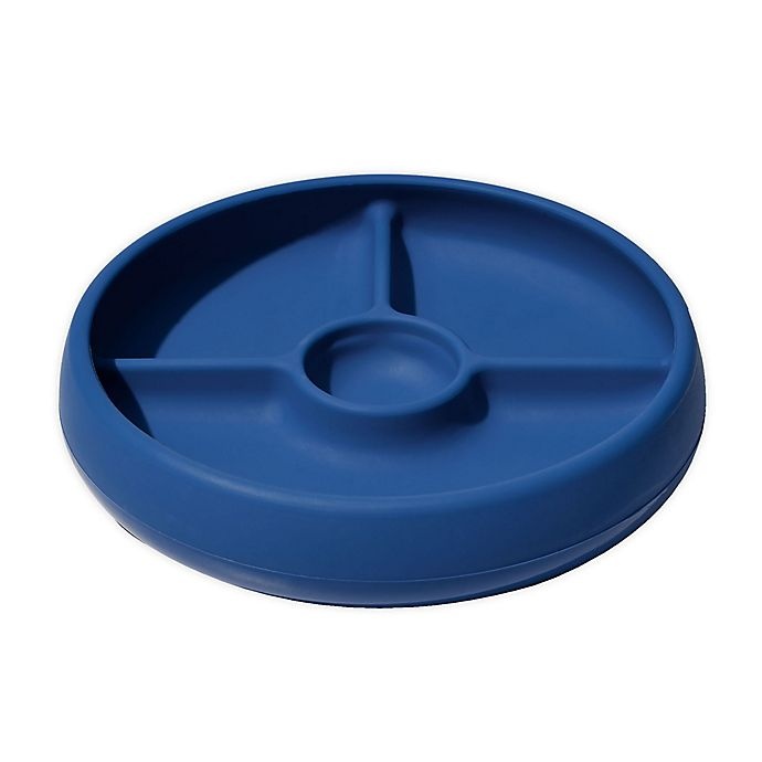 slide 1 of 5, OXO Tot Silicone Divided Dinner Plate - Navy, 1 ct