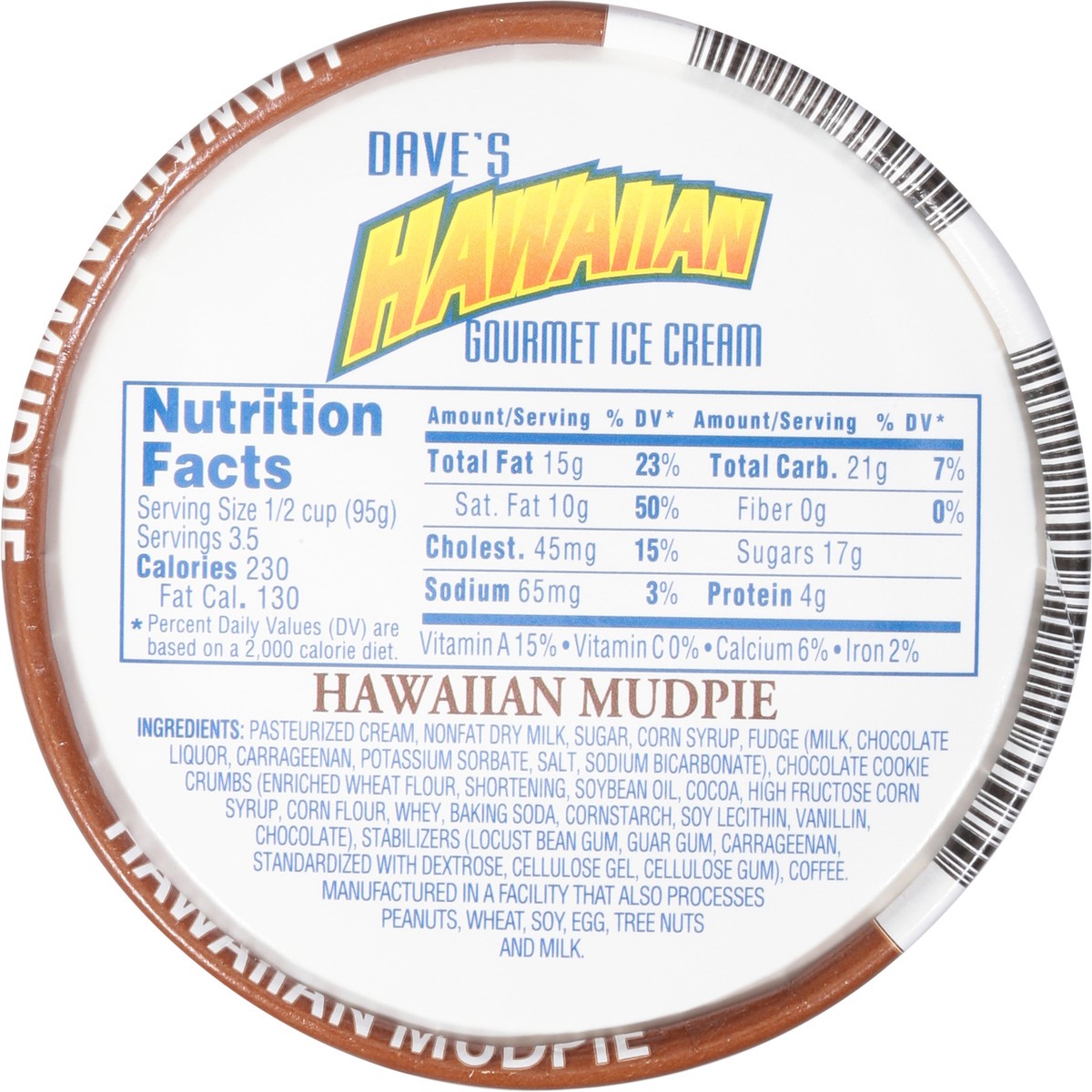slide 4 of 9, Dave's Hawaiian Gourmet Ice Cream Hawaiian Mudpie Ice Cream 14 oz, 14 oz