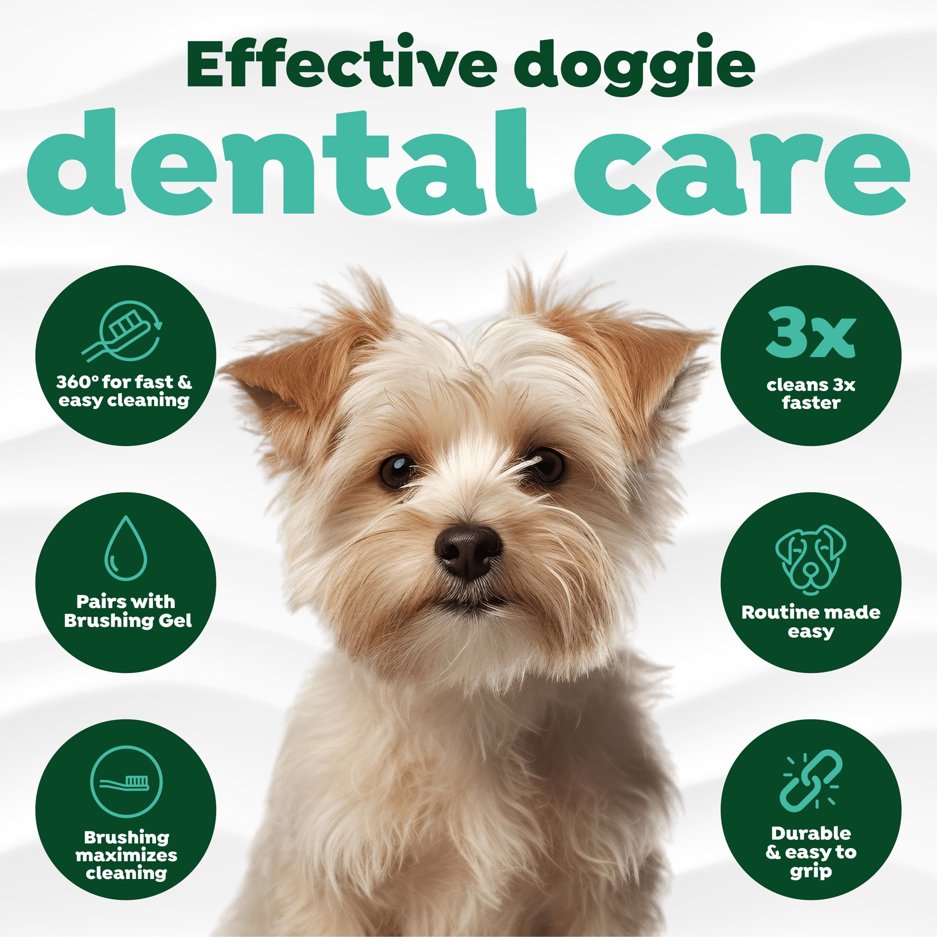 slide 6 of 8, TropiClean Fresh Breath Triple Flex Toothbrush for Small and Medium Dogs, 1 ct