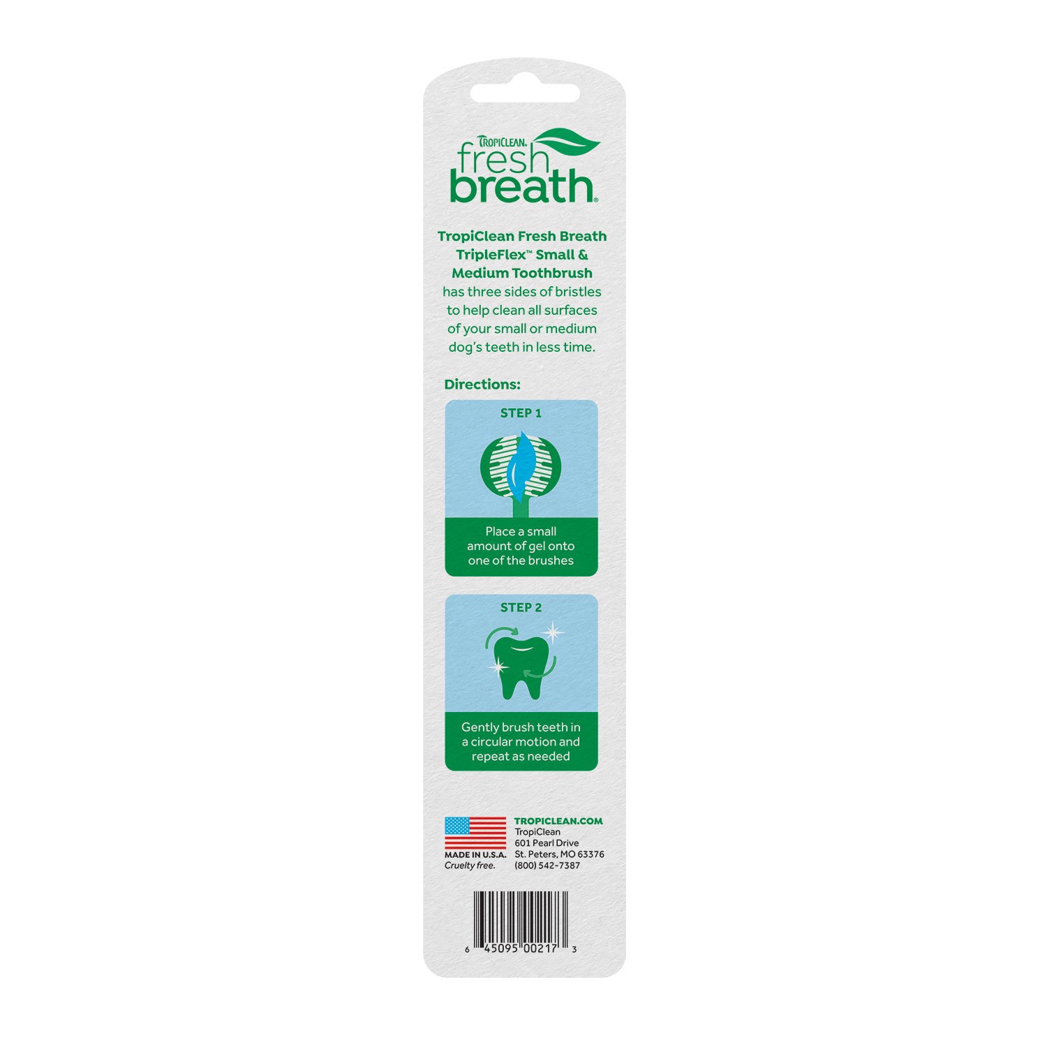 slide 8 of 8, TropiClean Fresh Breath Triple Flex Toothbrush for Small and Medium Dogs, 1 ct