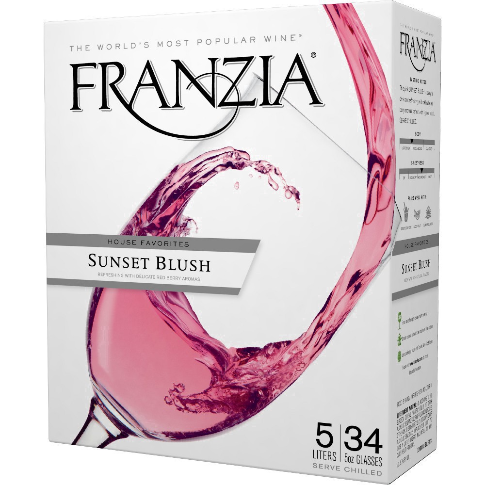 slide 9 of 27, Franzia Sunset Blush Rose Wine - 5L Box, 5 liter