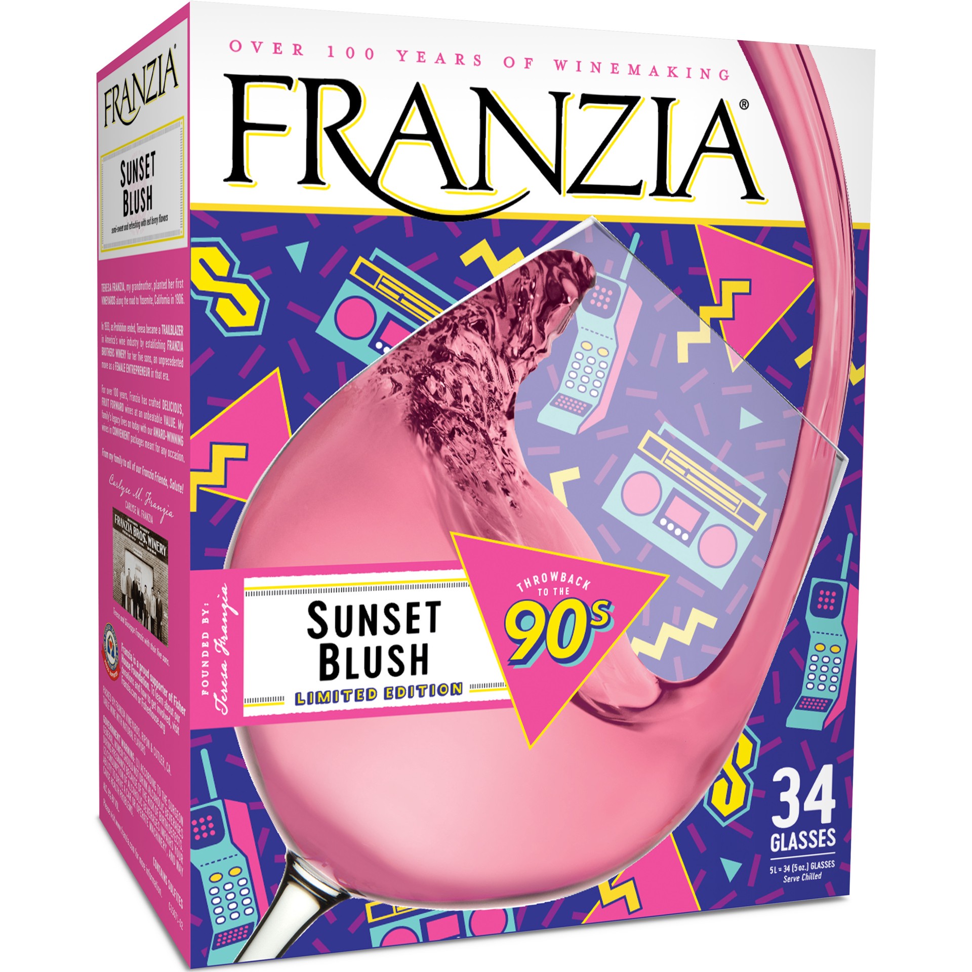 slide 1 of 27, Franzia Sunset Blush Rose Wine - 5L Box, 5 liter