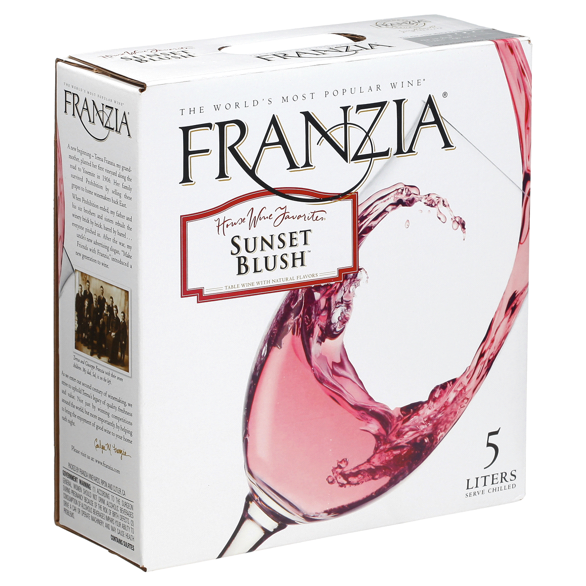 slide 4 of 27, Franzia Sunset Blush Rose Wine - 5L Box, 5 liter