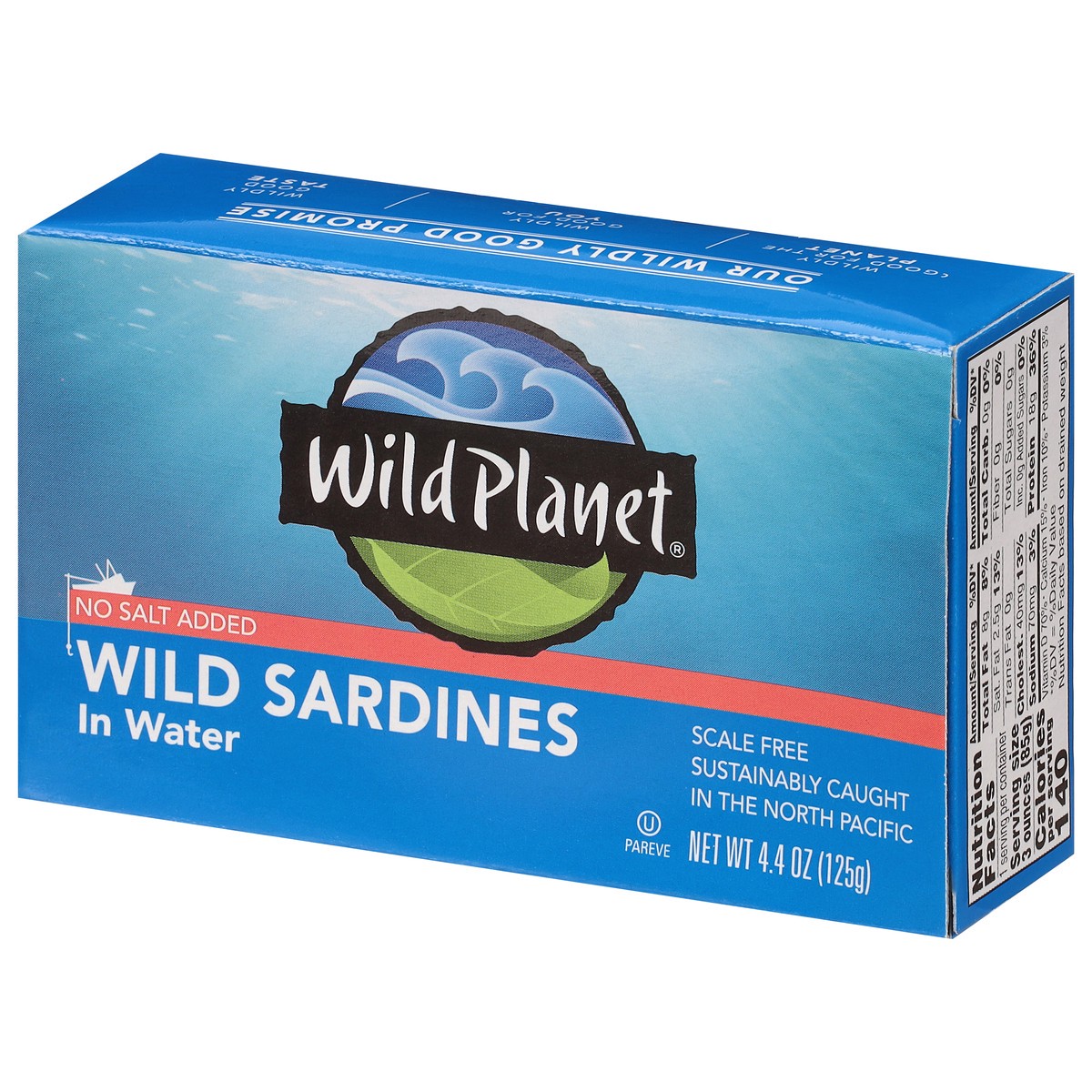 slide 3 of 9, Wild Planet No Salt Added Wild Sardines In Water, 4.4 oz