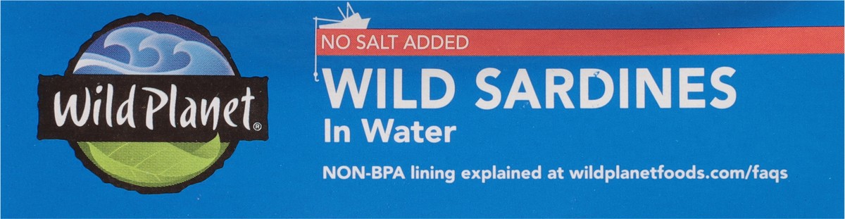 slide 4 of 9, Wild Planet No Salt Added Wild Sardines In Water, 4.4 oz