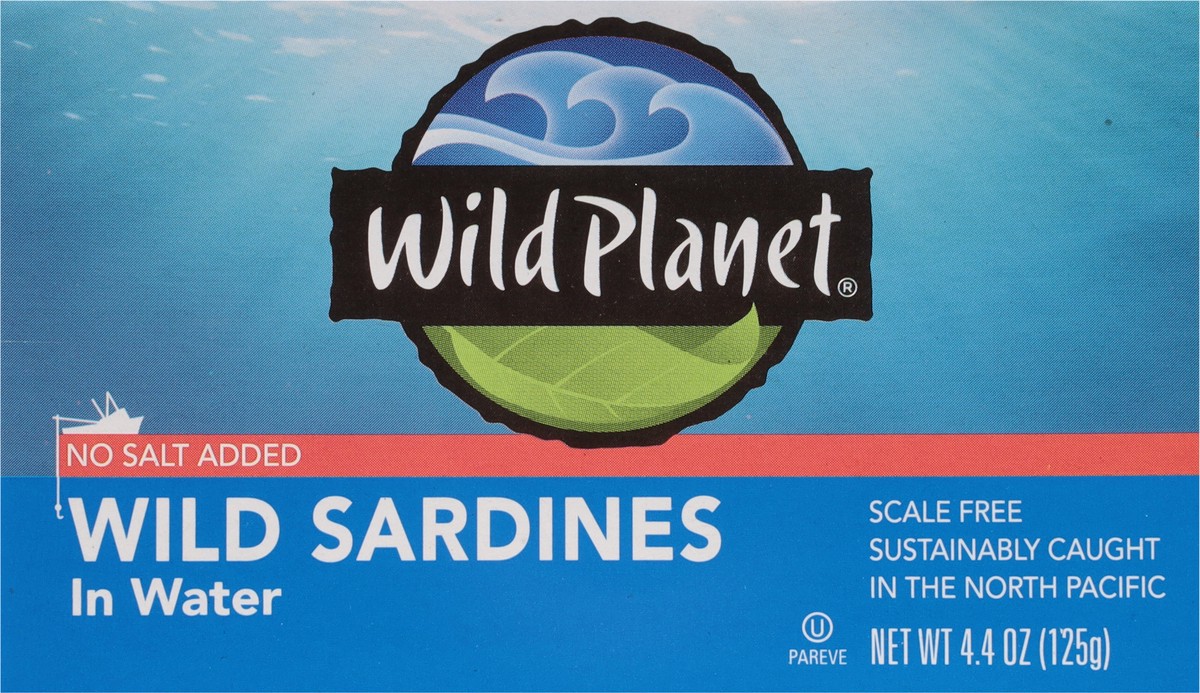 slide 2 of 9, Wild Planet No Salt Added Wild Sardines In Water, 4.4 oz