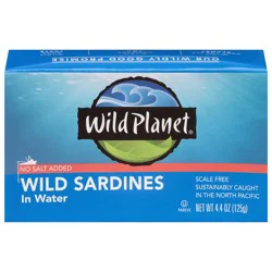 Wild Planet No Salt Added Wild Sardines in Water 4.4 oz