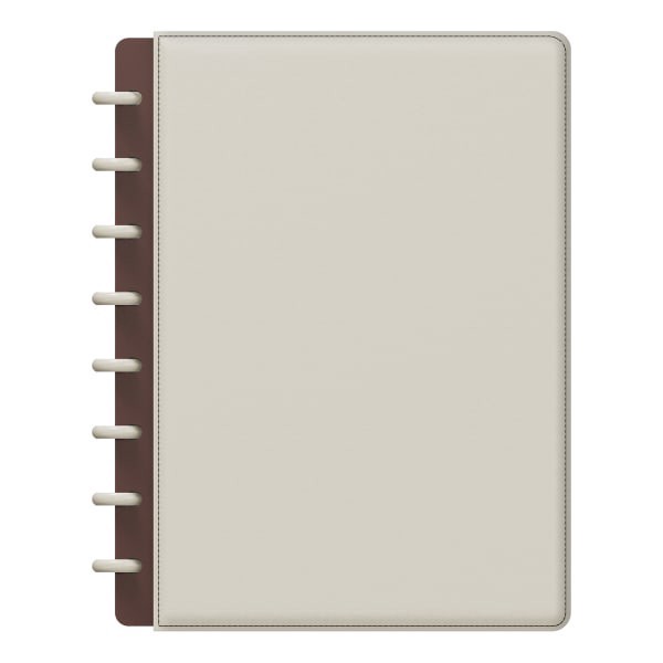 slide 1 of 5, TUL® Discbound Notebook With Leather Cover, Junior Size, Narrow Ruled, 60 Sheets, Cannoli Cream, 1 ct