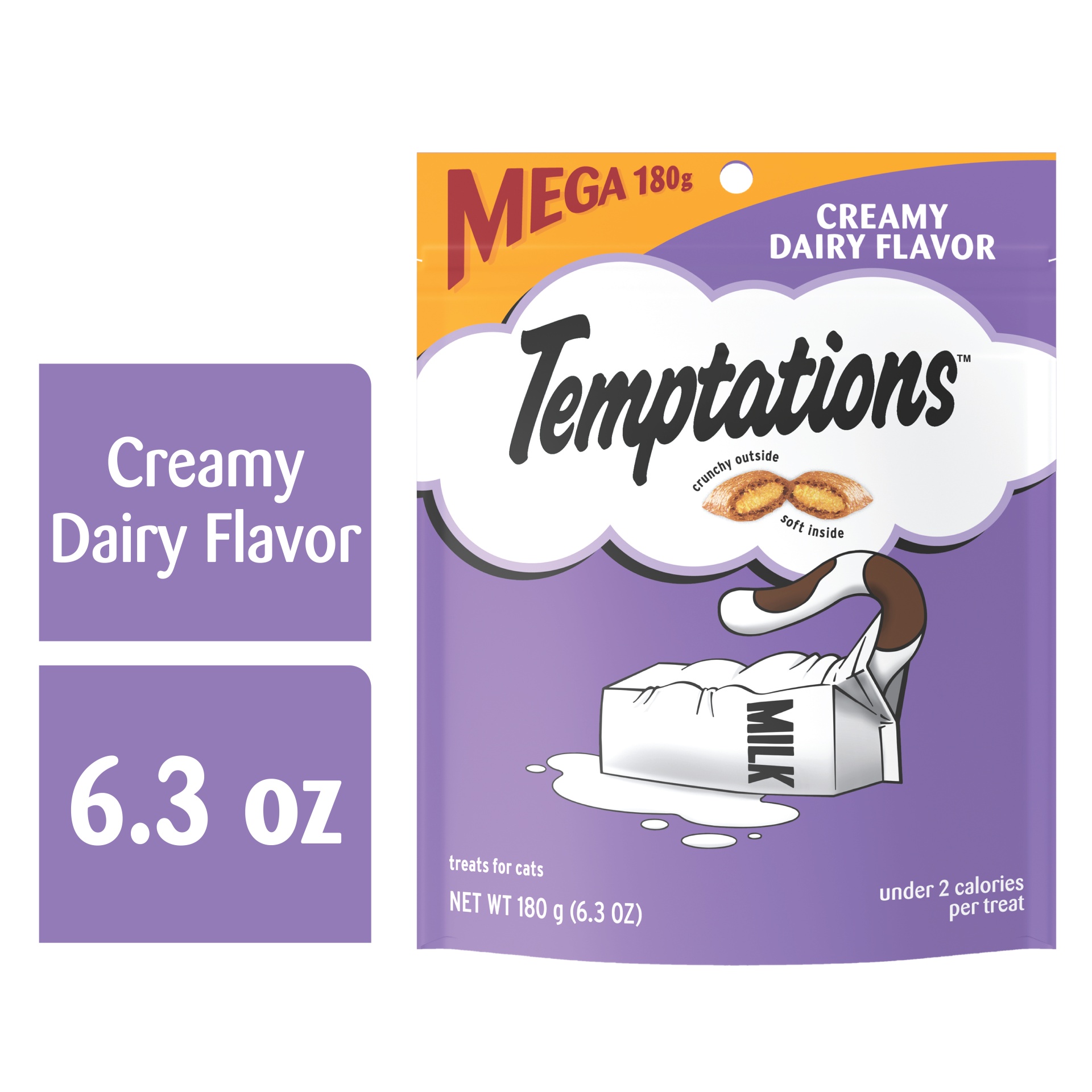 slide 6 of 7, Temptations Classic Crunchy And Soft Cat Treats Creamy Dairy Flavor, 6.35 oz