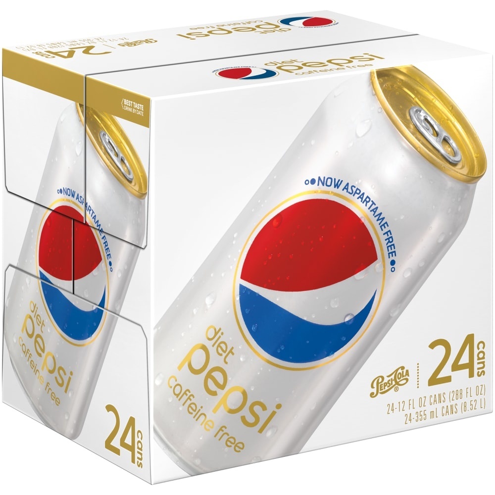 slide 1 of 1, Pepsi Diet Pepsi Caffeine Free Soda - 24 ct; 12 fl oz, 24 ct; 12 fl oz